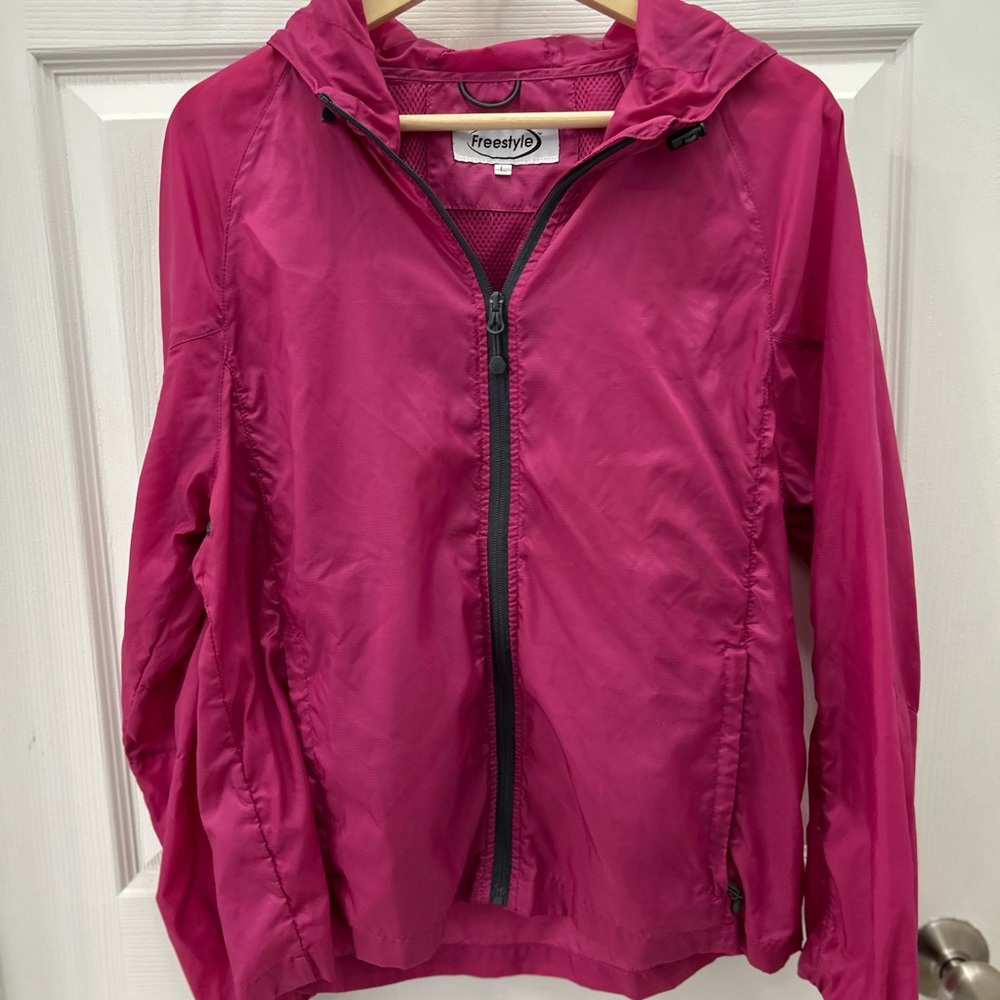 Freestyle Women's Hot Pink Hooded Lightweight Utility Jacket